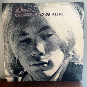 Zevon Wanted Dead or Alive Vinyl Album - Black & White Cover corner missing